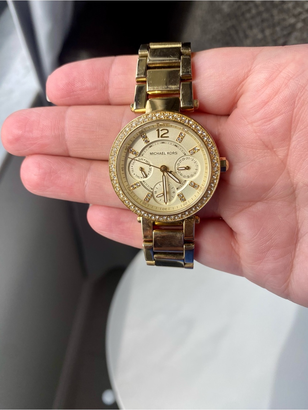 Michael Kors Gold Tone Women’s Wristwatch/ Working/ New Battery